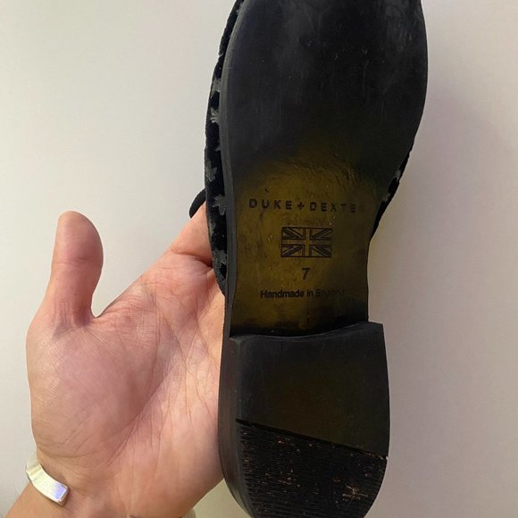 Cannabis-print Duke & Dexter Velvet Mules/Slip-Ons In Black main image 4